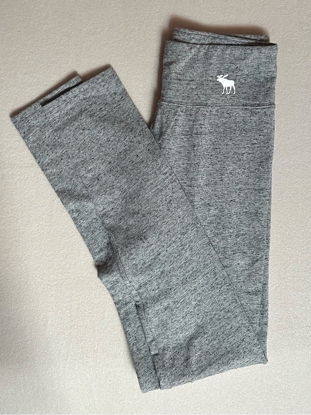 abercrombie kids Heather Gray Leggings with White Moose Accent